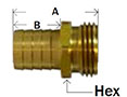 Brass Male End Only - Short Shank Diagram